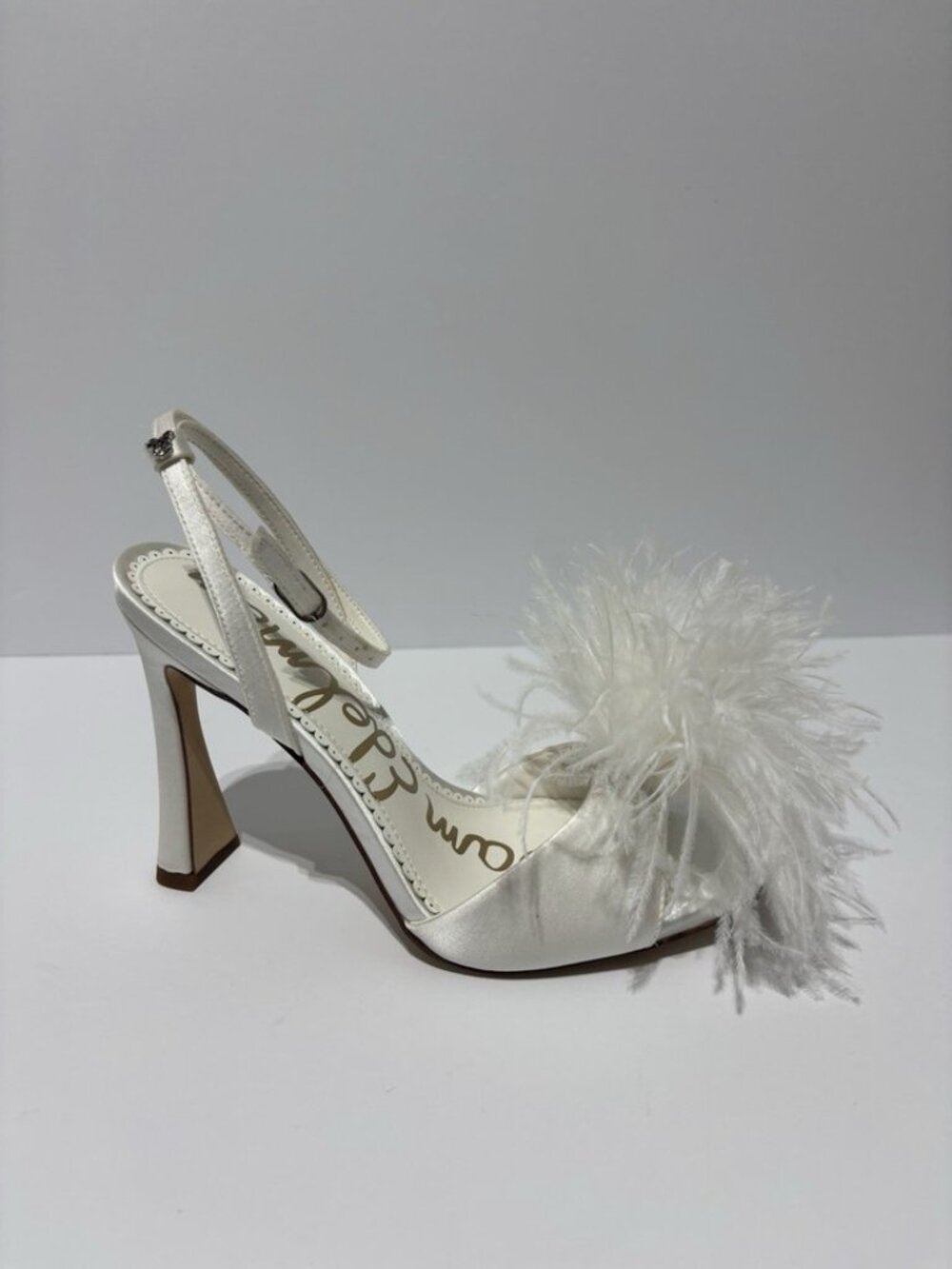 Sam Edelman Women’s Lindy White Satin Heeled Sandals, Size 6.5 M